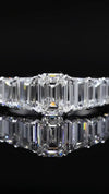 Aureline-Jewelry Emerald Cut Lab Diamond Eternity Ring with Gradient Diamonds