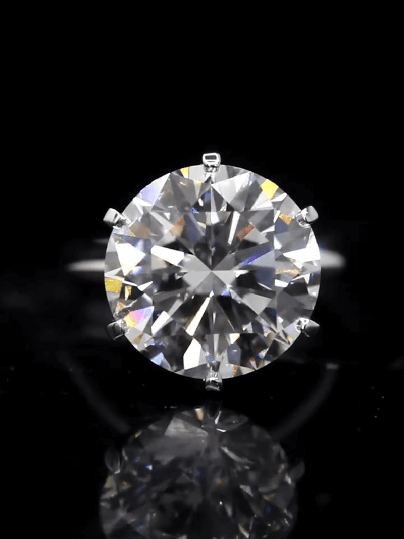 Aureline-Jewelry 13.14 Carat Round Lab Grown Diamond Solitaire Engagement Ring