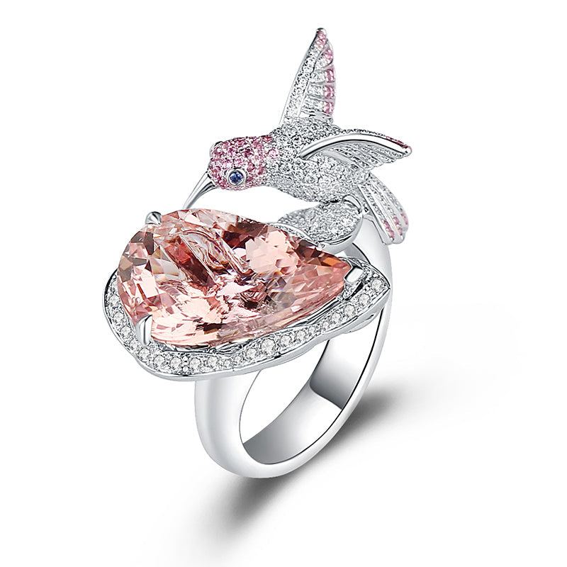 Aureline-Jewelry Floral Bird Cocktail Ring - 14K Gold Jewelry