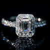 Aureline-Jewelry 0.8 CT Emerald Cut Lab Diamond Halo Ring