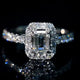 Aureline-Jewelry 0.8 CT Emerald Cut Lab Diamond Halo Ring