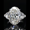 Aureline-Jewelry 10 CT Oval and Half Moon Lab Grown Diamond Three Stone Engagement Ring