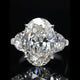 Aureline-Jewelry 10 CT Oval and Half Moon Lab Grown Diamond Three Stone Engagement Ring