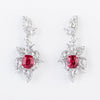 Aureline-Jewelry Lab-Grown Ruby And Diamond Earrings 14k Gold