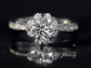 Aureline-Jewelry Unique Snowflake Lab Diamond Ring 18K Gold Halo - Pave Engagement Ring