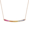 Aureline-Jewelry NOZBO 18K Gold Colored Sapphire Rainbow Smile Necklace