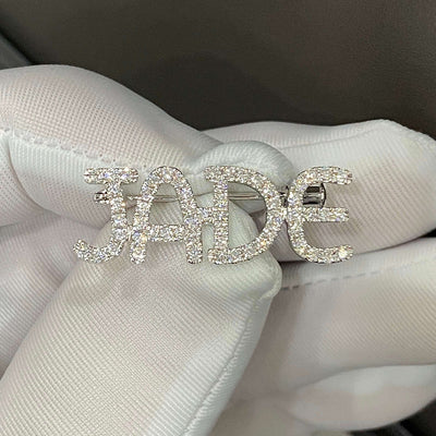 Aureline-Jewelry Lab-Grown Diamond Custom Name Brooch