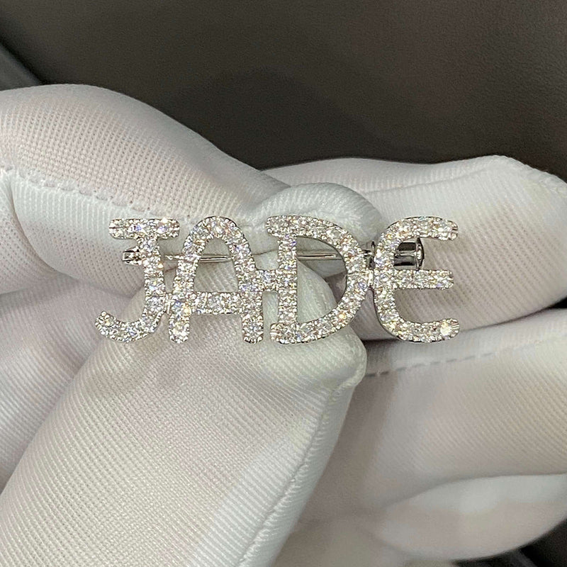 Aureline-Jewelry Lab-Grown Diamond Custom Name Brooch