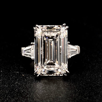 Aureline-Jewelry Emerald Cut Three Stone Lab-Grown Diamond Ring (11 CTW F/VS1)
