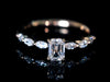 Aureline-Jewelry 0.8CT Emerald Cut Lab Diamond Marquise Side Stone Engagement Ring