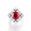 Aureline-Jewelry Lab-Grown Ruby/Emerald and Diamond Ring with White Sapphire In 14k Gold