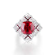 Aureline-Jewelry Lab-Grown Ruby/Emerald and Diamond Ring with White Sapphire In 14k Gold