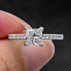 Aureline-Jewelry 0.7 CT Princess Cut Pave Lab Grown Diamond Engagement Rings