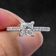 Aureline-Jewelry 0.7 CT Princess Cut Pave Lab Grown Diamond Engagement Rings