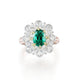 Aureline-Jewelry Oval Cut Lab Ruby And Diamond Halo Cocktail Ring In 14k Gold