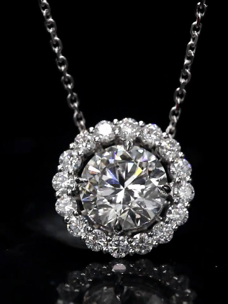Aureline-Jewelry 5-Carat Lab-Grown Round Diamond Versatile Pendant Necklace