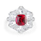Aureline-Jewelry Lab-Grown Ruby Ring with White Sapphire 14k Gold