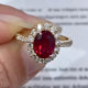 Aureline-Jewelry 2 Carat Ruby Ring with Lab Grown Diamonds