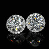 Aureline-Jewelry Brilliant Halo Round Lab Grown Diamond Studs Earrings (10.00 Ct. Tw.)