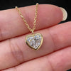 Aureline-Jewelry 1.5 Carat Heart Shape Lab Diamond Solitaire Women Necklace 18K Gold Bezel Set
