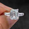 Aureline-Jewelry 2.5 CT Emerald Cut Lab Diamond Three Stone Ring