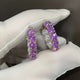 Aureline-Jewelry Lab-grown Diamond and Purple Sapphire Hoop Earrings