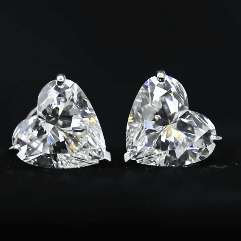Aureline-Jewelry Heart Shape Lab Grown Diamond Studs Earrings(10.00 Ct. Tw.)