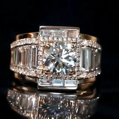 Aureline-Jewelry Luxury Men's Ring Round Cut Lab-Grown Diamond