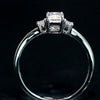 Aureline-Jewelry 0.6CT Emerald Cut Lab Diamond Three Stone Ring
