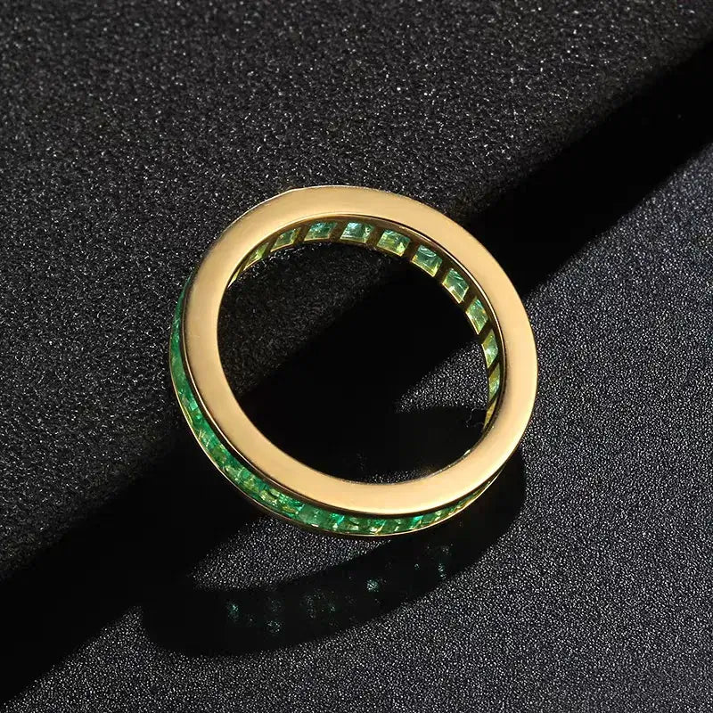 Aureline-Jewelry NOZBO Emerald-Cut Ring Band in 18K Yellow Gold