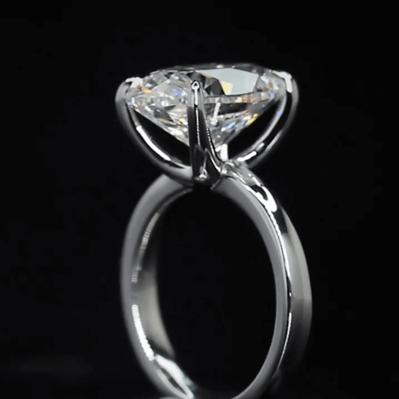 Aureline-Jewelry 5 Carat Oval Cut Lab Grown Diamond Solitaire Engagement Ring