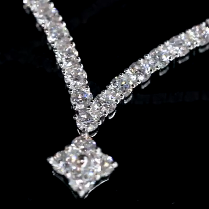 Aureline-Jewelry Gala Diamond Necklace - 18K White Gold With Lab Grown Diamonds