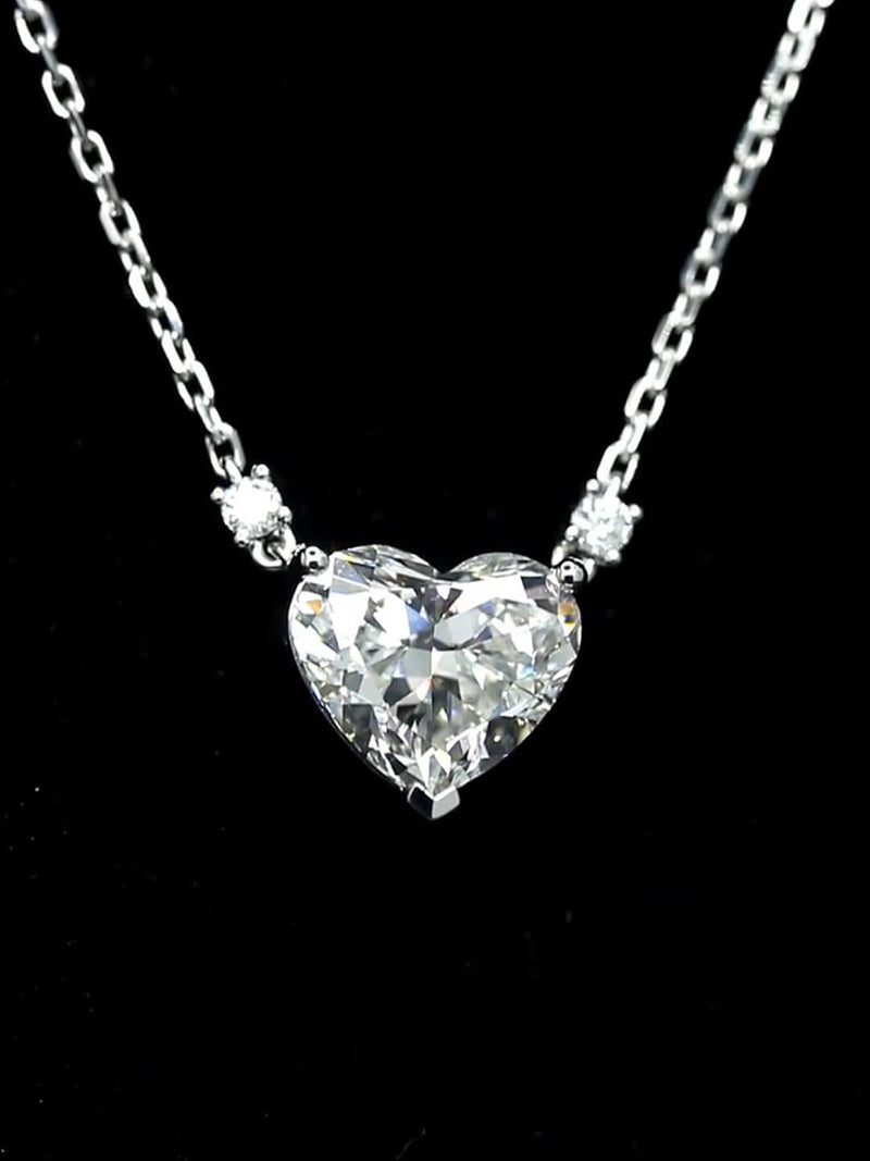 Aureline-Jewelry 6 Carat Heart-Shaped Lab-Grown Diamond Necklace