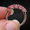 Aureline-Jewelry Round Cut Pink Lab Diamond Five Stone Ring