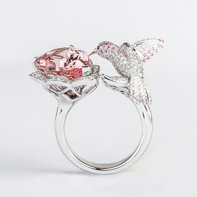 Aureline-Jewelry Floral Bird Cocktail Ring - 14K Gold Jewelry