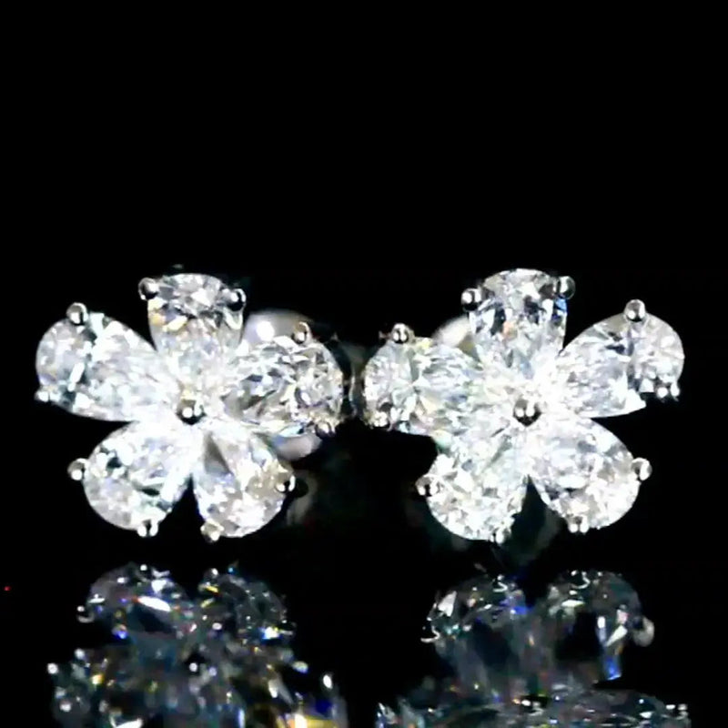 Aureline-Jewelry Blossom Lab-Grown Diamond Studs Earrings (1.50 Ct. Tw.)