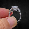 Aureline-Jewelry 5 Carat Asscher Cut Lab Diamond Three Stone Ring