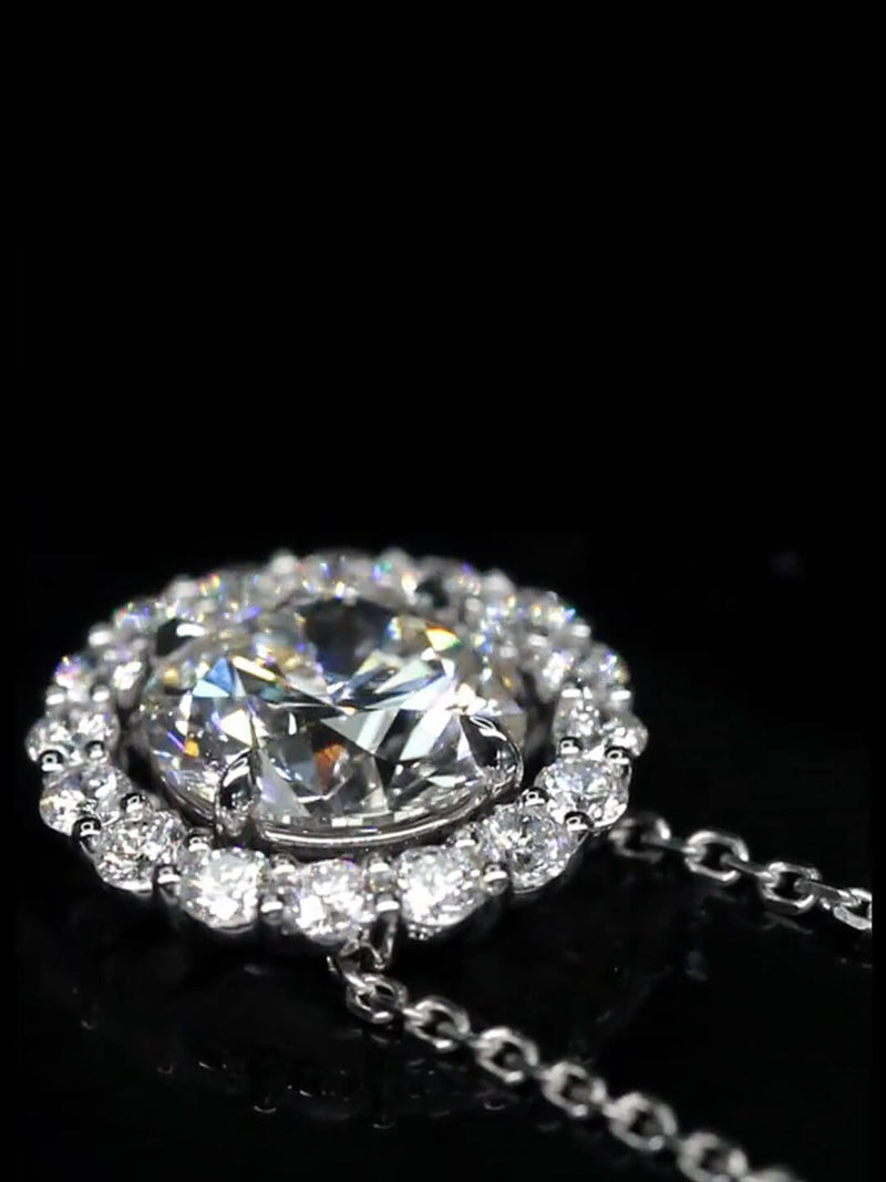 Aureline-Jewelry 5-Carat Lab-Grown Round Diamond Versatile Pendant Necklace