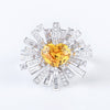 Aureline-Jewelry Ring with Lab-Grown Yellow Sapphire in Irregular Design 14k Gold