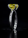 Aureline-Jewelry 3 Carat Fancy Vivid Yellow Cushion Cut Lab Diamond Ring
