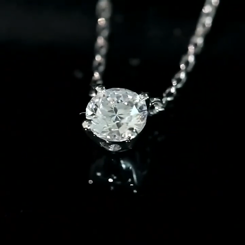 Aureline-Jewelry 0.31 Carat Lab-Grown Diamond Solitaire Necklace Set In 4-Prong 18k White Gold