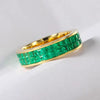 Aureline-Jewelry NOZBO Double Row Invisible Set Natural Emerald Ring