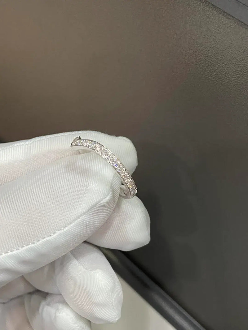 Aureline-Jewelry V Shape Round Cut Lab Diamond Eternity Ring