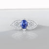 Aureline-Jewelry Lab-Grown Sapphire and Diamond Cocktail Ring 14K Gold