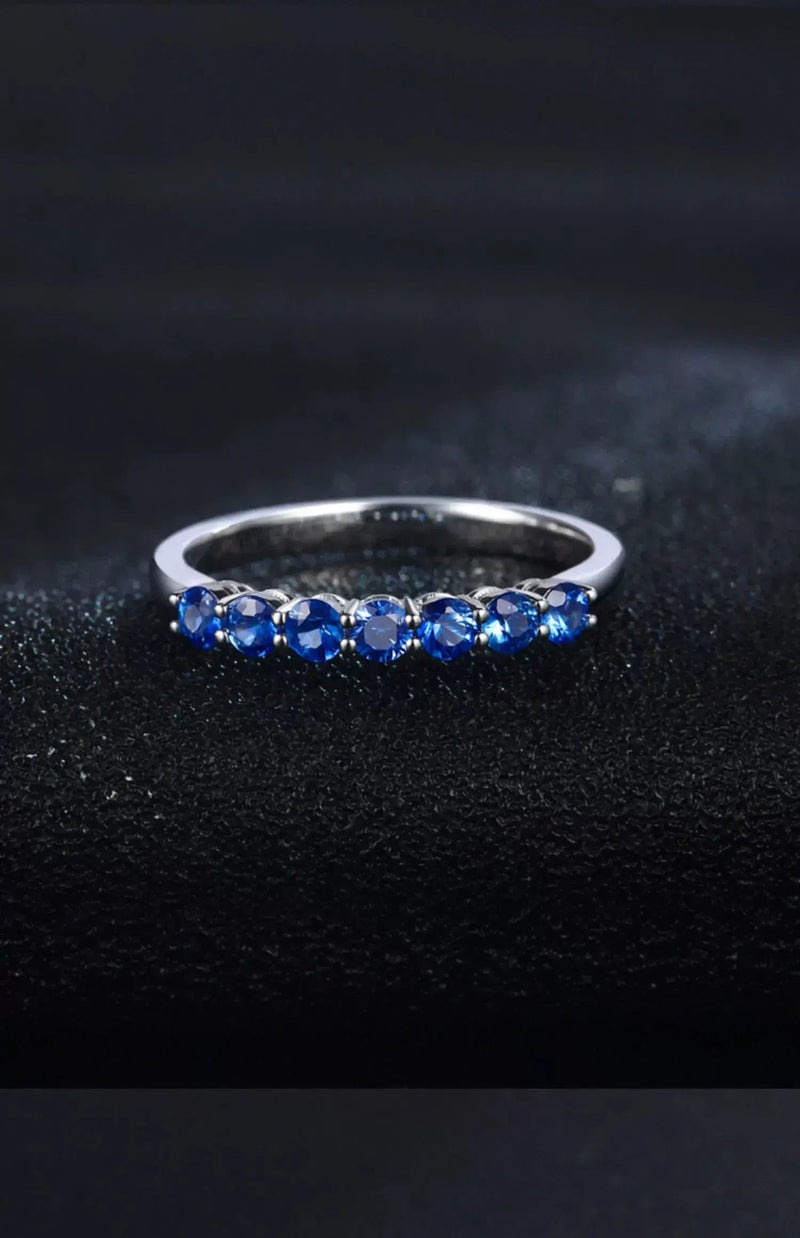 Aureline-Jewelry NOZBO 18K Gold 7-Stone Sapphire Band Ring