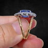Aureline-Jewelry Blue Sapphire Double Band Cocktail Ring 18K gold