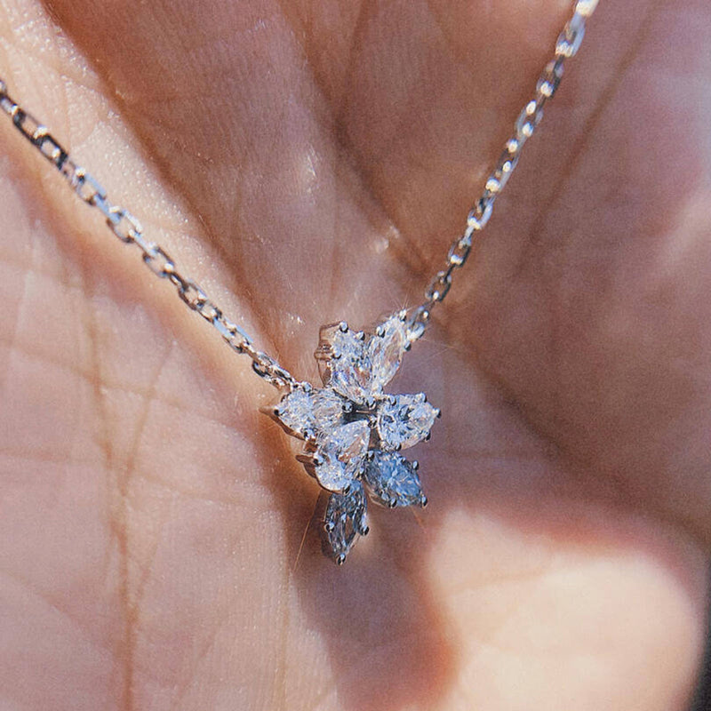 Aureline-Jewelry Marquise and Pear Lab Grown Diamond Necklace
