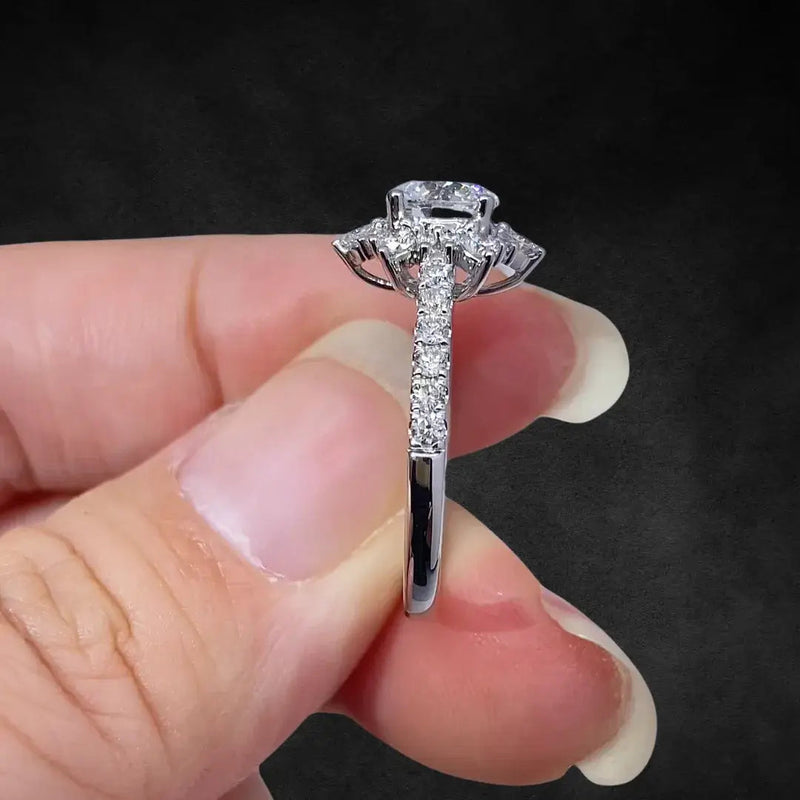 Aureline-Jewelry 1 Carat Lab-Grown Diamond Snowflake Ring