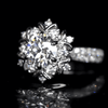Aureline-Jewelry 1 Carat Round Cut Lab Grown Diamond Snowflake Halo Engagement Ring