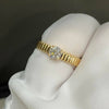Aureline-Jewelry Vintage Engagement Ring Round Lab Diamond Solitaire Ring Prong Set Anniversary Unique Ring Hand Ribbed